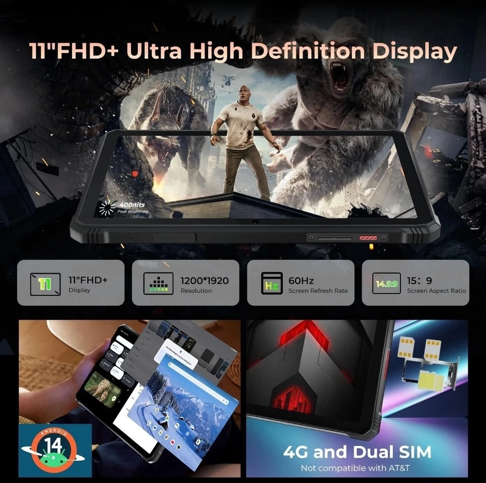 Sealed New HOTWAV Tab R9 Pro Tablet 11" 256GB 6+14GB RAM For T-Mobile, Red - Image 2 of 4