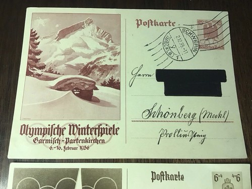 Germany postcards 1936, Berlin Olympics Postcard, used and Unused. S and Winter. - Picture 2 of 9