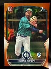 2023 Bowman 1st Edition Orange Foil /25 Michael Arroyo RC #BPPF-63 1st Bowman
