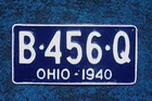 1940 Ohio License Plate