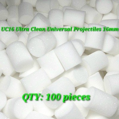 QTY: 100 UC 16MM Projectiles For 3/8'' (10mm)  Hose US style foam filters UC16 B