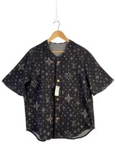 LOUIS VUITTON/24SS/Monogram Baseball Shirt/L/Cotton/Black/All-over pattern/RM241