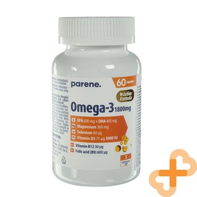 PARANE Omega-3 Magnesium Selen Vitamin D3 60 Kapseln Gehirn Herz Augen