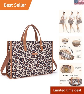 Laptop Tote Bag Canvas Laptop Bag 15.6 inch Work Shoulder Bags Casual Briefca...