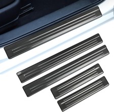 2016-2021 Honda Civic Stainless Protective Door Sill Guards  - Carbon Fiber