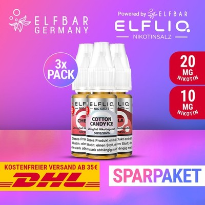 3x ELFLIQ ELFBAR - 10mg & 20mg - Alle Sorten - ELF BAR | Nikotinsalzliquid
