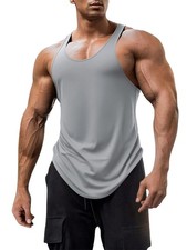 Men's 2 Pack Gym Workout Tank Tops Y-Back Muscle Tee Stringer Bodybuilding Sl...