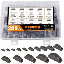 200pcs Metric Woodruff Key Assortment Kit with 15 Most Popular Sizes - Woodru...