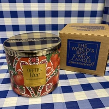 OFF THE VINE Tomato Garden 3-Wick Scented Candle -Bath & Body Works 14.5 Oz
