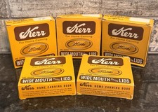 Kerr Wide Mouth Mason Jar Metal Lids for Home Canning 1960’s Set Of 5 New Vtg