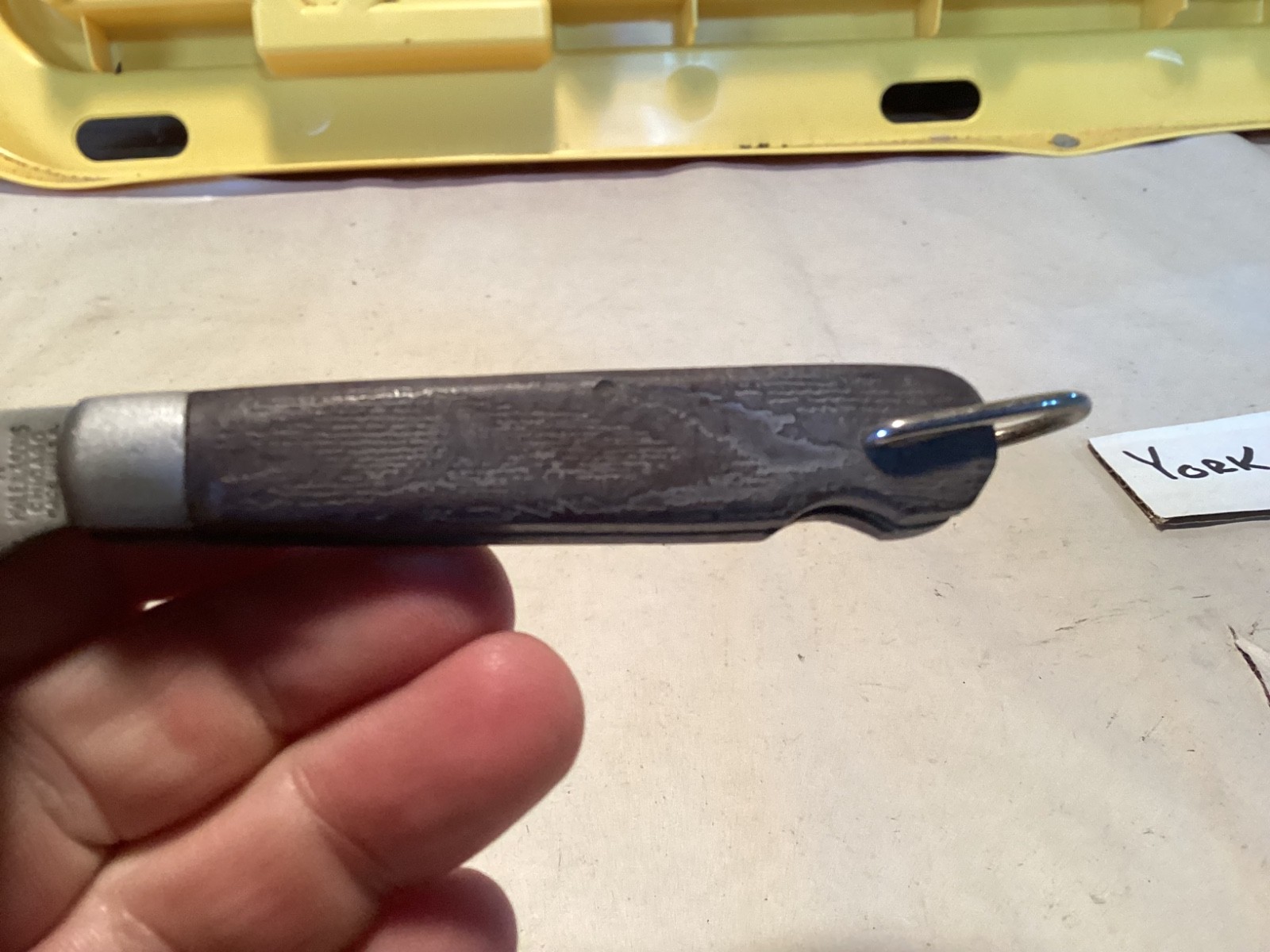 Vintage Klein model #H folding single blade pocket electrician knife