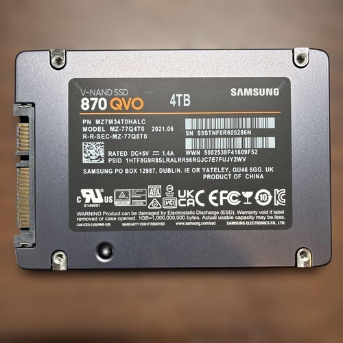 Samsung 870 QVO 4TB SATA III 2,5 Zoll SSD MZ-77Q4T0 High Capacity Neuwertig