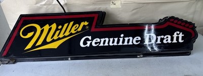 DWN3-Vintage Miller Genuine Draft Guitar Shaped Display Fluorescent Light Tested