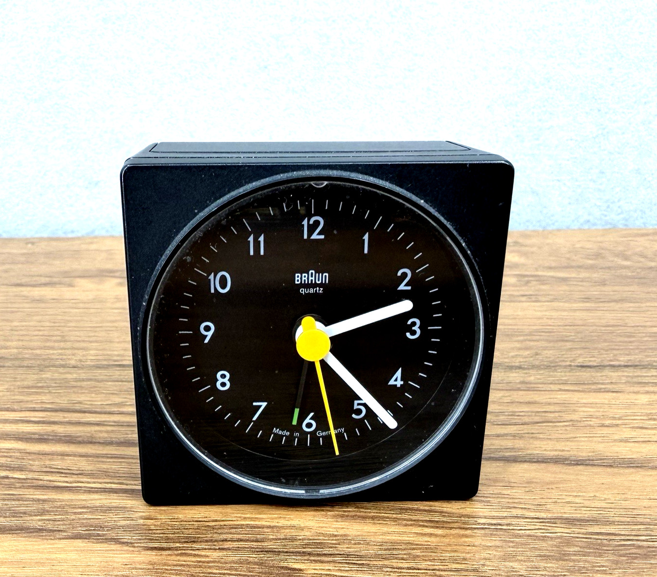 Vintage Braun Quartz Alarm Clock AB1 Type 4746 Minimalist Desk Travel EUC
