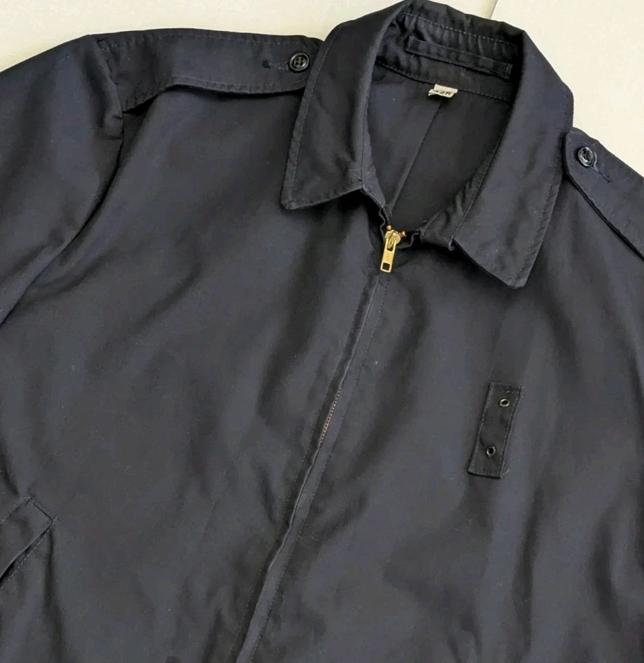 Uniforme de Trabajo Azul Azul Vintage Chaqueta Militar Costura Lateral Cremallera Charreteras Talla 42R Foto 2 de 4