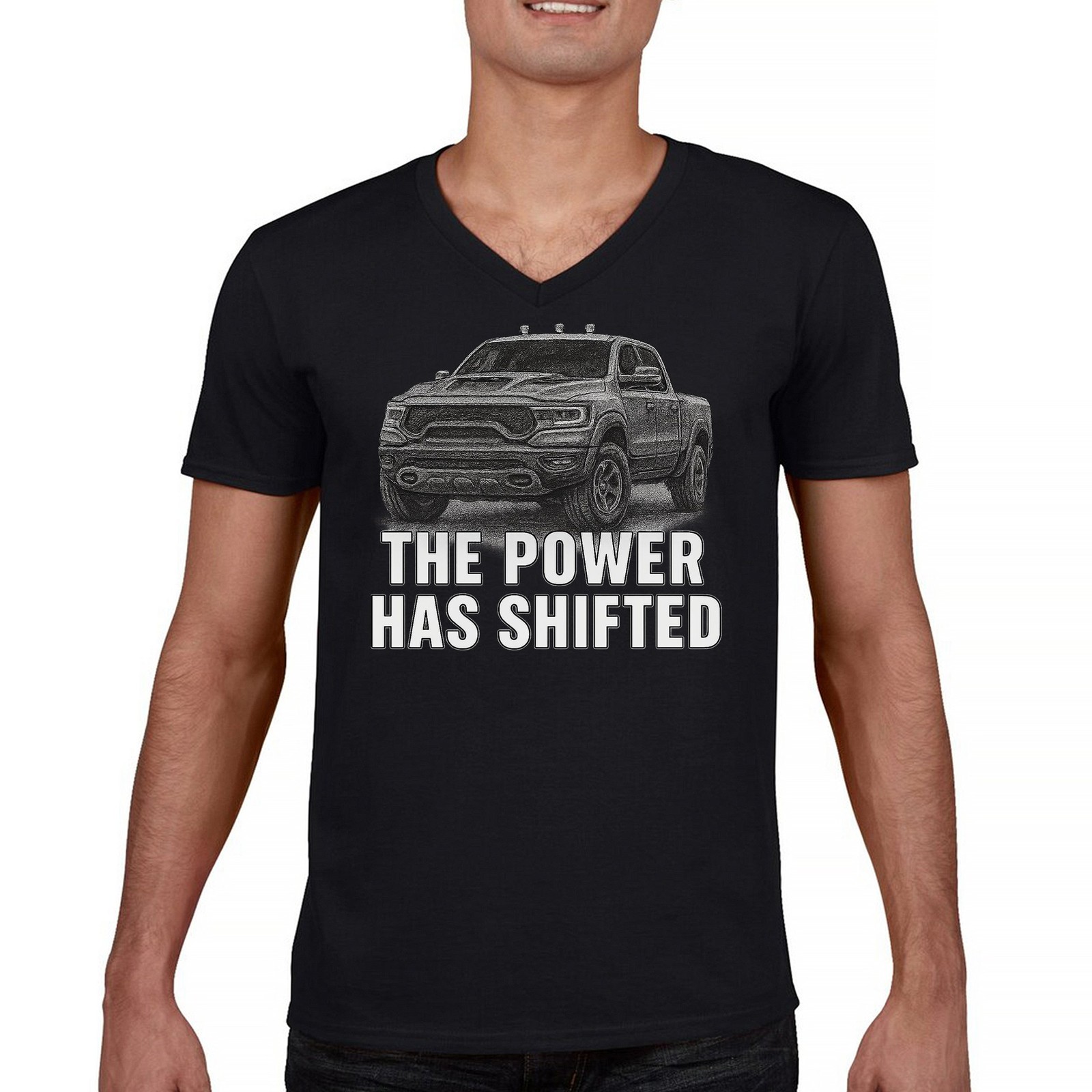 ALTRA The Power Has Shifted T shirt uomo scollo a V americano 4x4 fuoristrada pickup camion