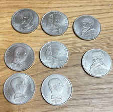 8 Soviet 1-ruble coins from 1990-1991 LENIN STALIN MONEY Russian