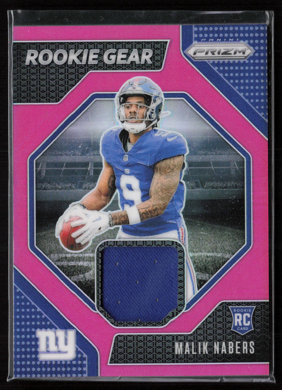 Malik Nabers 2024 Panini Prizm #RG-MNS Rookie Gear Pink MEM New York Giants