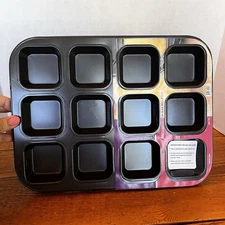 Brownie Pan with Dividers, 1 Set 12 Cavity All Edges Square Cupcake Brownie P...