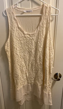 Maurices 1 Short Dress Long Blouse White Lace 1X Tank Style