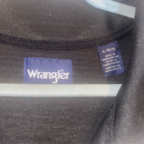 Vintage Wrangler Aztec Southwestern Fleece Jacket Mens Large Black White 1/4 Zip - Picture 3 of 8