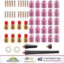 58-Piece TIG Welding Torch Kit with Alumina Cups and Collet Bodies Included