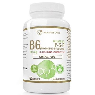 Progress Labs Vitamin B6 (P-5-P) 50 mg Coenzymatic + Inulin, 120 Kapseln