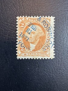 US Scott #R15c 2c Revenue Stamp- Used, NH, Blue Cancel