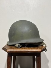 Israeli M1 Helmet With Three Point Chin Strap And Liner.