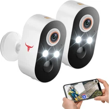 3 Wi-Fi security 1080 HP cameras (3.54 x 1.87 x 1.89 inches) + 3 Solar Panels 