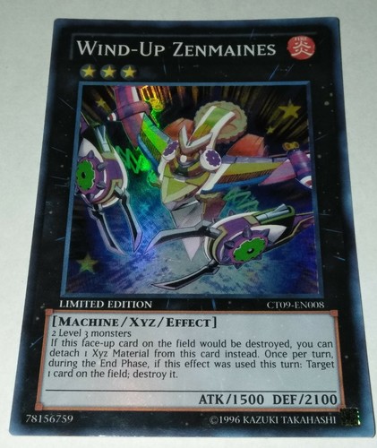 Yugioh! Wind-Up Zenmaines CT09-EN008 Super Rare Limited Edition LP - 第 1/2 張圖片