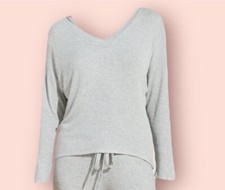 Eberjey Elon Rib Knit Sweater Heather Grey Size Small