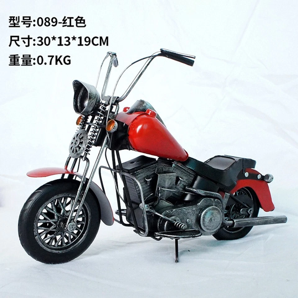 Motocicleta Diecast Modelo Chatarra Arte Moto Escultura Niños Regalo de Cumpleaños Foto 2 de 4