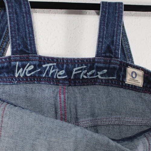Free People Chasing Rainbows Rolling Hills Denim Overalls Size 0 Pride - Picture 7 of 10