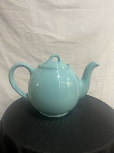 Olla de té de cerámica vintage estilo retro Periwinkle cerosa HALL hecha en EE. UU. - Imagen 1 de 7