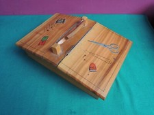 L68- CESTINO  SET CUCITO- VINTAGE TIME -LEGNO- SARTA FILO AGO  SCATOLA REGALO
