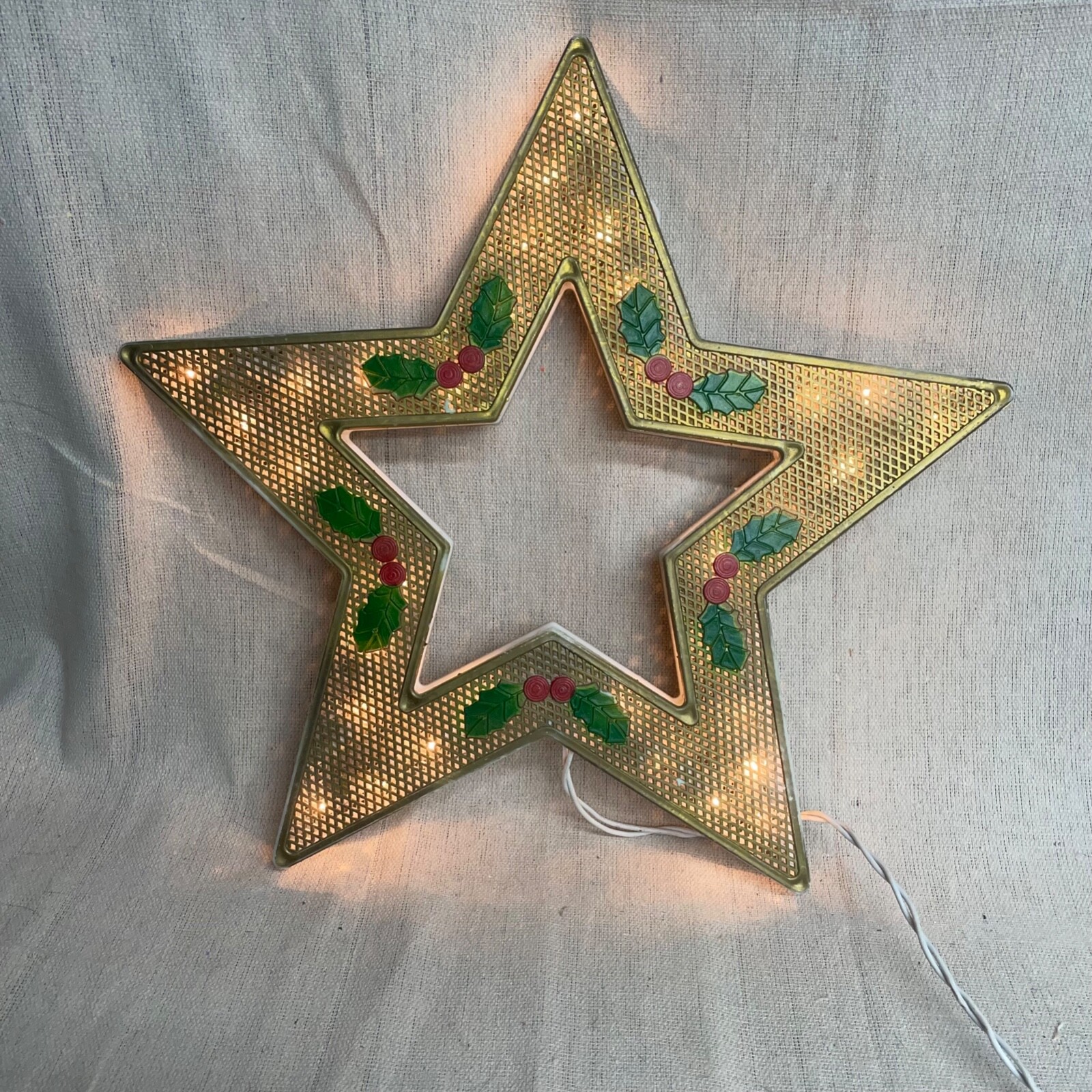 Vintage Gold Star Holiday Light Up Sign Holiday Seasons Plastic Reversible eBay