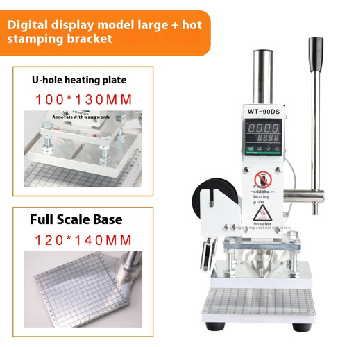 Modelo digital pequeña manual máquina de estampado en caliente máquina de marcado de papel de cuero - Imagen 12 de 18