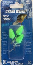 Crank Weight #10466-1/6oz-Clam Pro Tackle (Glow In The Dark Green)RARE-SHIP 24HR