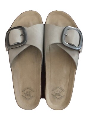 True Craft  Taupe Womens Slides/ Sandals. Size US 8 M.