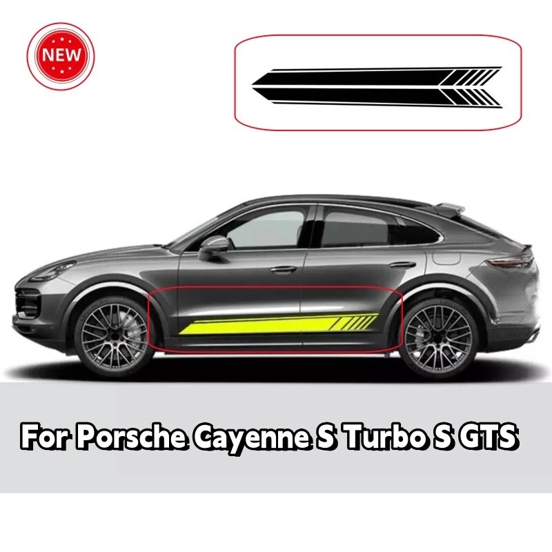 Para Porsche Cayenne S Turbo S GTS Car Side Vinilo Calcomanía Falda Rayas Pegatina Foto 3 de 4