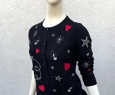 Alice + Olivia Embroidered Wool Cardigan