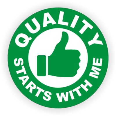 50-pack QUALITY STARTS WITH ME Vinyl Hard Hat Helmet Bump Cap Decals Stickers