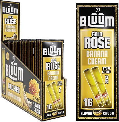 BLUUM | Gold Rose Cone | Banana Cream | Flower Petal Prerolled | 10 Pk, 20 Rolls