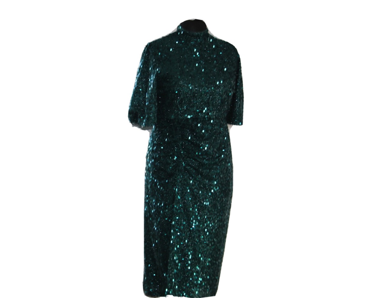 christmas disco dress Christmas Tree Long Sleeve Disco Dress Ivory