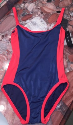 Nwt Marc Jacobs Sportlich Gebunden Matt Zip Vorne Einteilig Badeanzug Damen