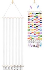 48.5" X 16.5" Bow Holder for Girls Hair Bows Baby Bow Holder w/7 Cotton Ribbo...