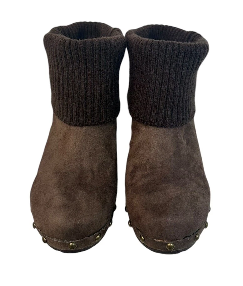 Kathy Van Zeeland Marrón Suéter Puño Plataforma Botines Mujer Talla 7.5 Foto 4 de 4