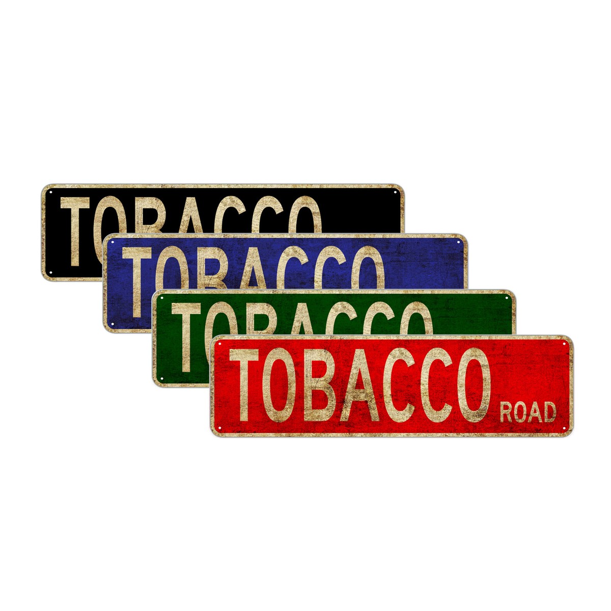 tobacco road font Tobacco Road Street Sign| Man Cave Bar Vintage Décor Rural Community Metal  Sign