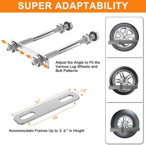 Spare Tire Carrier 120lbs Weight Capacity Boat Trailer Spare Tire Mount Universa - Picture 3 of 3